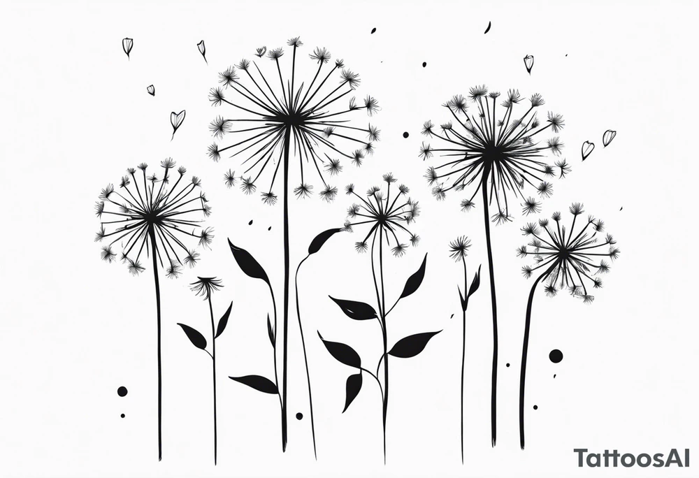 floral tattoo dandelions tattoo idea