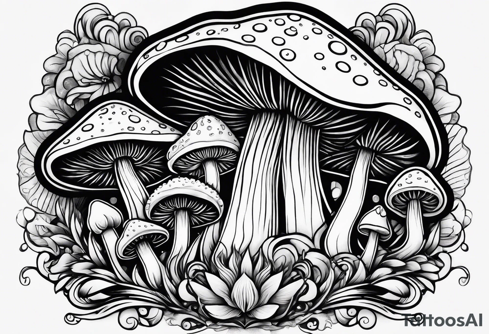 mushroom psychedelic tattoo idea