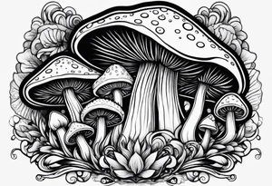 mushroom psychedelic tattoo idea