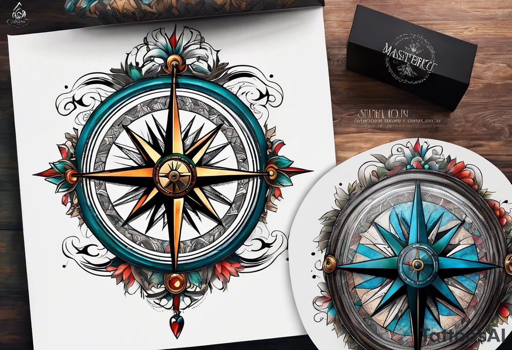 compass with lid tattoo idea