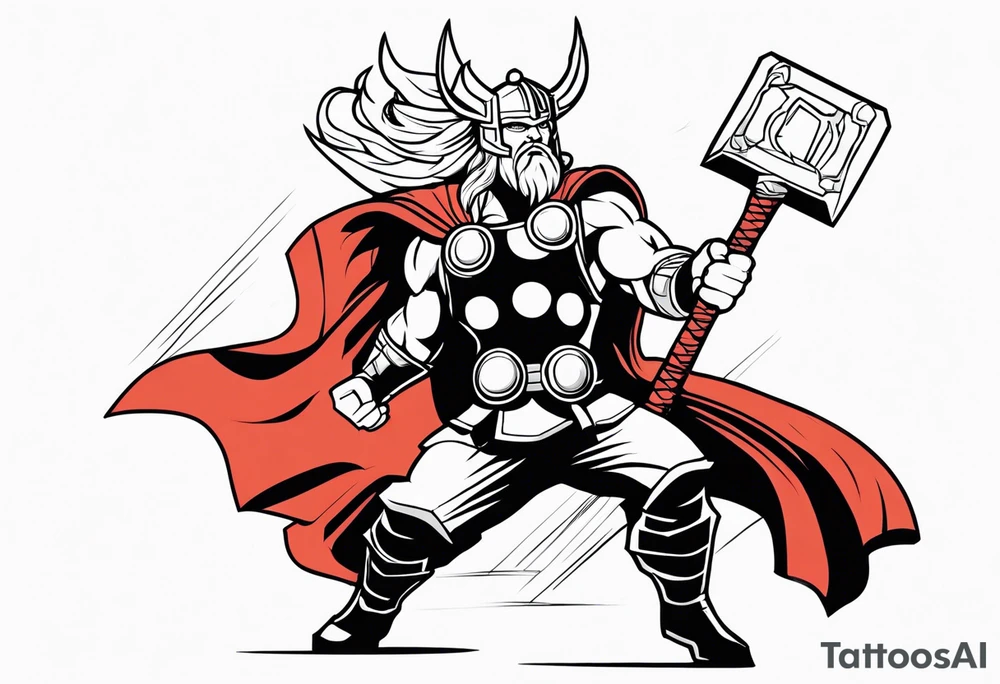 thor fighting Jormangdr tattoo idea