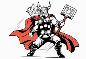 thor fighting Jormangdr tattoo idea