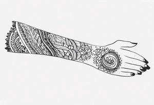 Single needle Thai henna tattoo idea