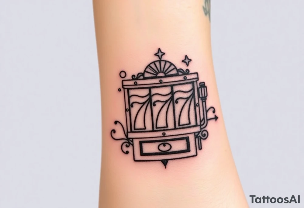 Modern slot machine with 777 tattoo idea