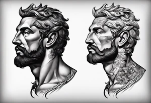 Creation of Adam muscular stoic tattoo idea