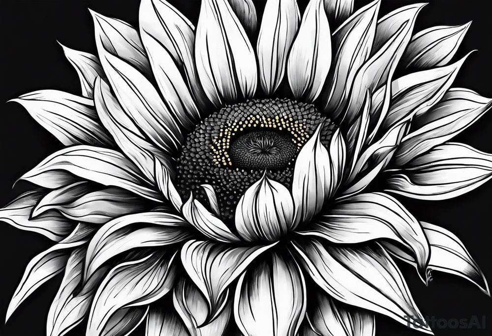sketch sunflower tattoo idea