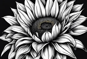 sketch sunflower tattoo idea