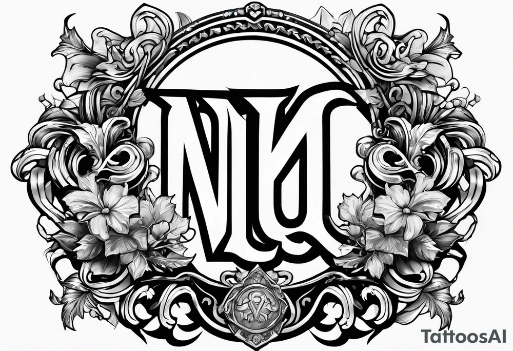 Greek Capital Letter Omega symbol trash metal style tattoo idea