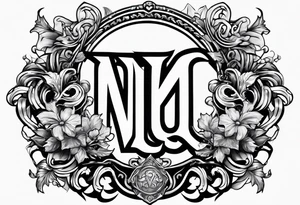 Greek Capital Letter Omega symbol trash metal style tattoo idea