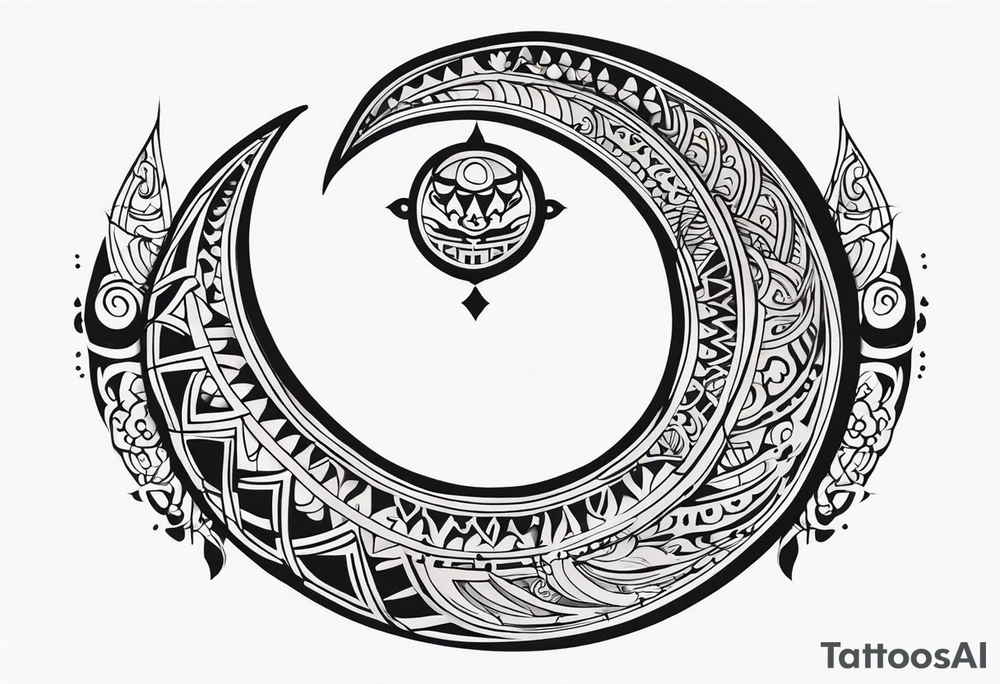 Maori back and neck crescent tattoo design tattoo idea