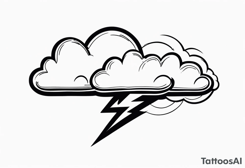 A lightning bolt striking from storm clouds. tattoo idea