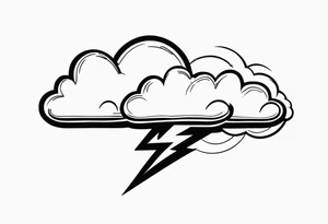 A lightning bolt striking from storm clouds. tattoo idea