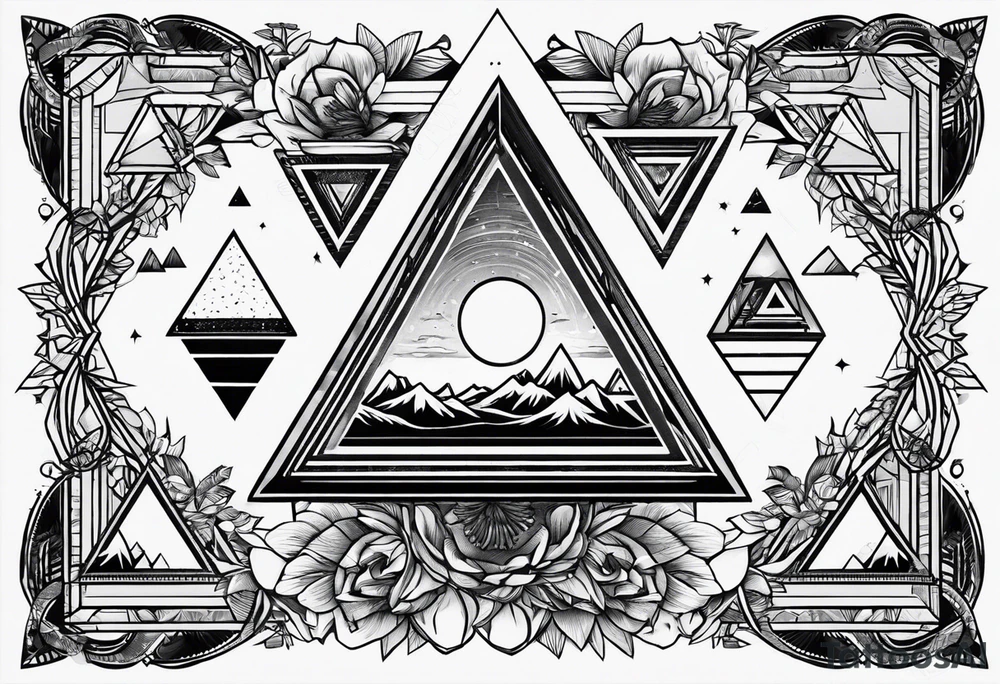 triangle optic illusion tattoo idea