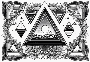 triangle optic illusion tattoo idea