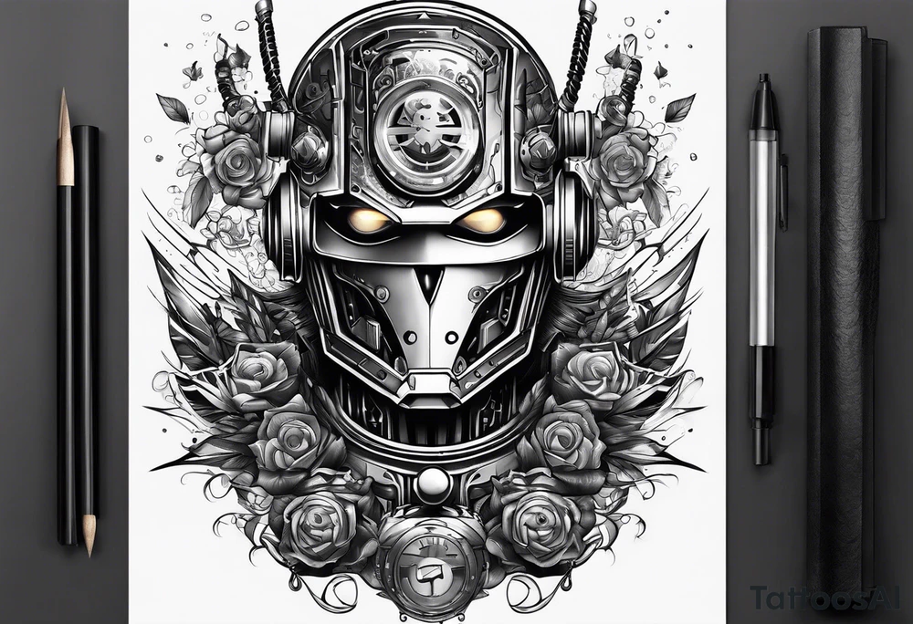 Robotic Cyber criminal tattoo idea