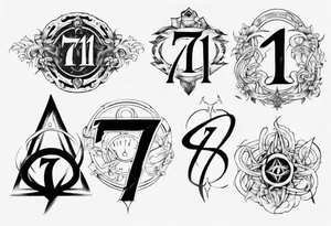 Tattoo involving the number 7, 11 and the infinite symbol tattoo idea
