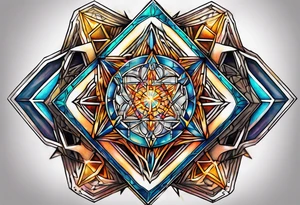 Metatron's cube  chest peice tattoo idea