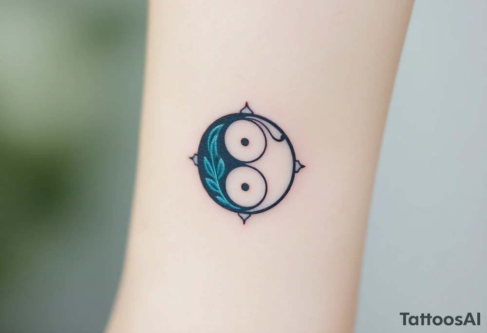 A yin-yang symbol with soft gradients of white and pale blue, signifying harmony and hopeful balance. tattoo idea