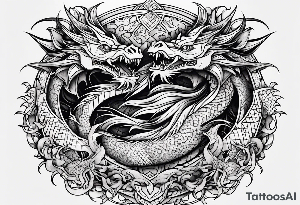 roaring dragons tattoo idea