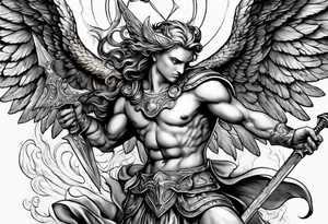 Michael the Archangel fighting devil tattoo idea