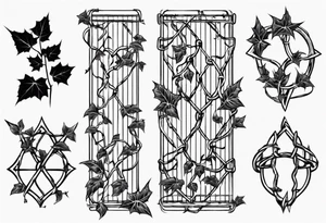 chain link fence with pointy ivy tattoo idea