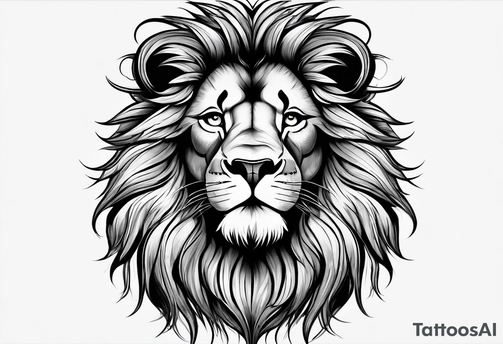 lion with mane tattoo idea