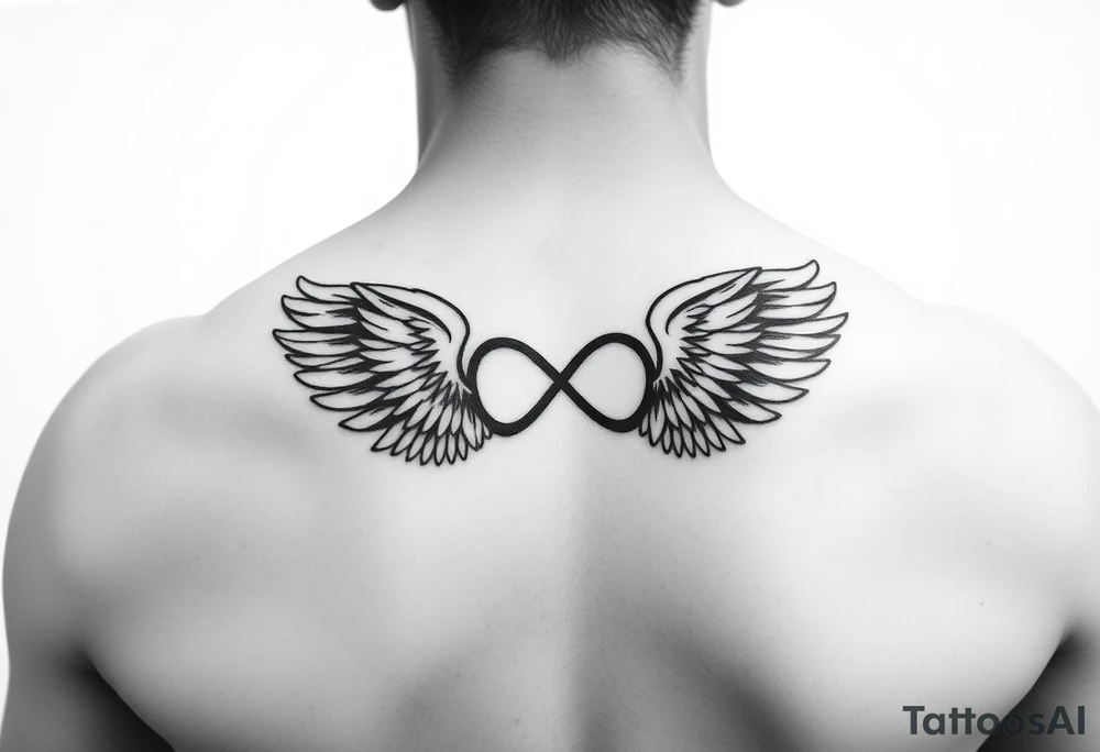 Infinity Loop made of wings white background tattoo idea