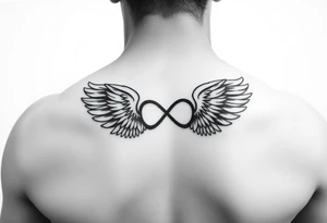 Infinity Loop made of wings white background tattoo idea
