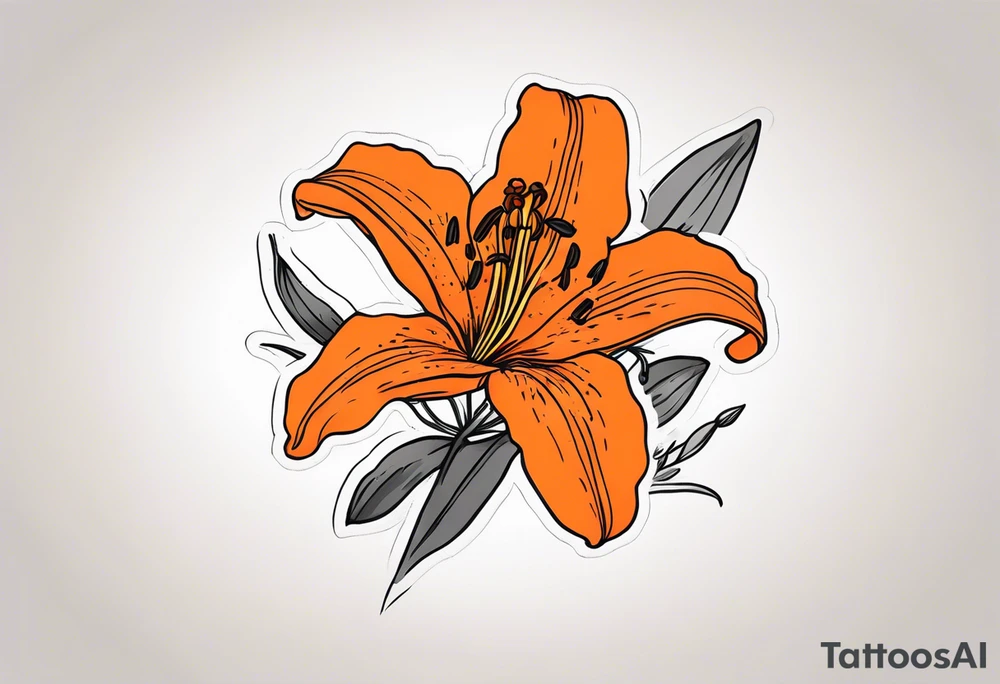 orange tiger lily tattoo idea