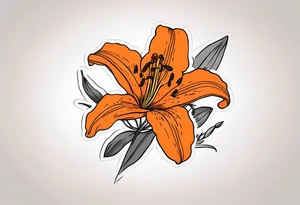orange tiger lily tattoo idea