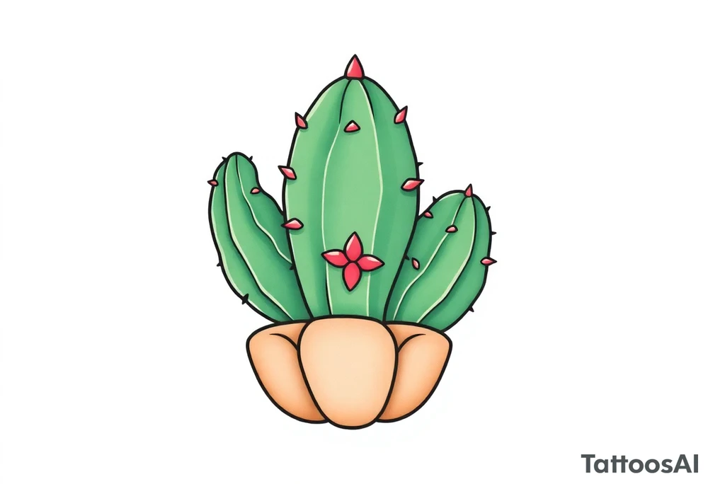 Cute cacti tattoo idea