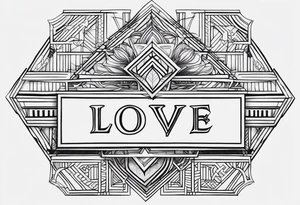A simple tattoo that says “love yourz” with a cross incorporated tattoo idea