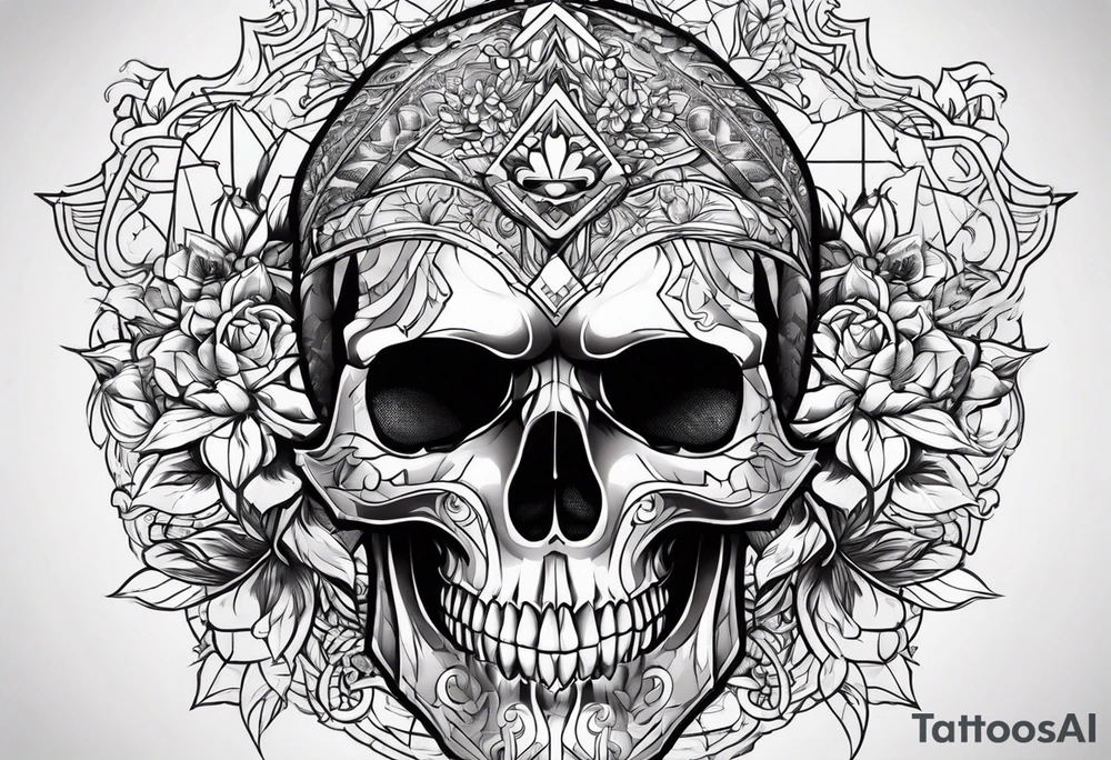 Skull with an A tattoo idea