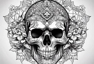 Skull with an A tattoo idea