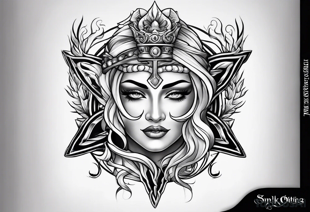 simple trident tattoo idea