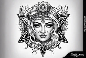 simple trident tattoo idea