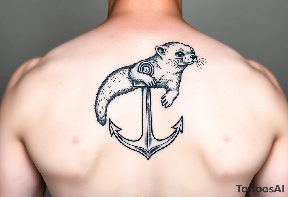 Weasel with anchor tattoo idea