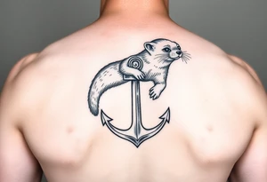 Weasel with anchor tattoo idea