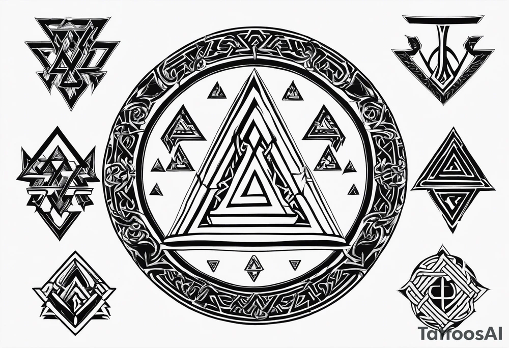 Valhalla shield sword valknut fire chains valknut tattoo idea Valhalla shield sword valknut fire chains valknut tattoo idea