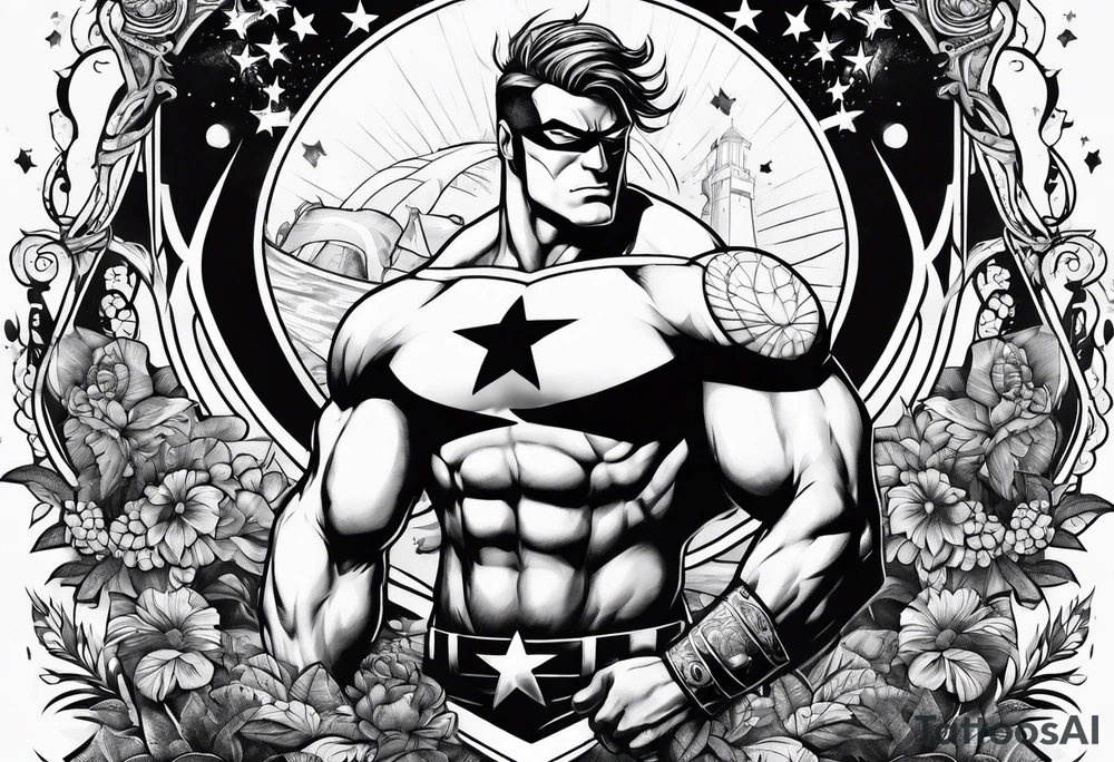 beachbum superhero tattoo idea