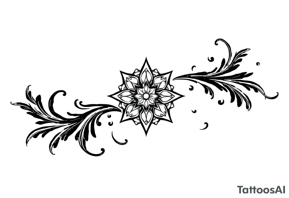 mytical shaman style ornametn with ancient rhyme tattoo idea