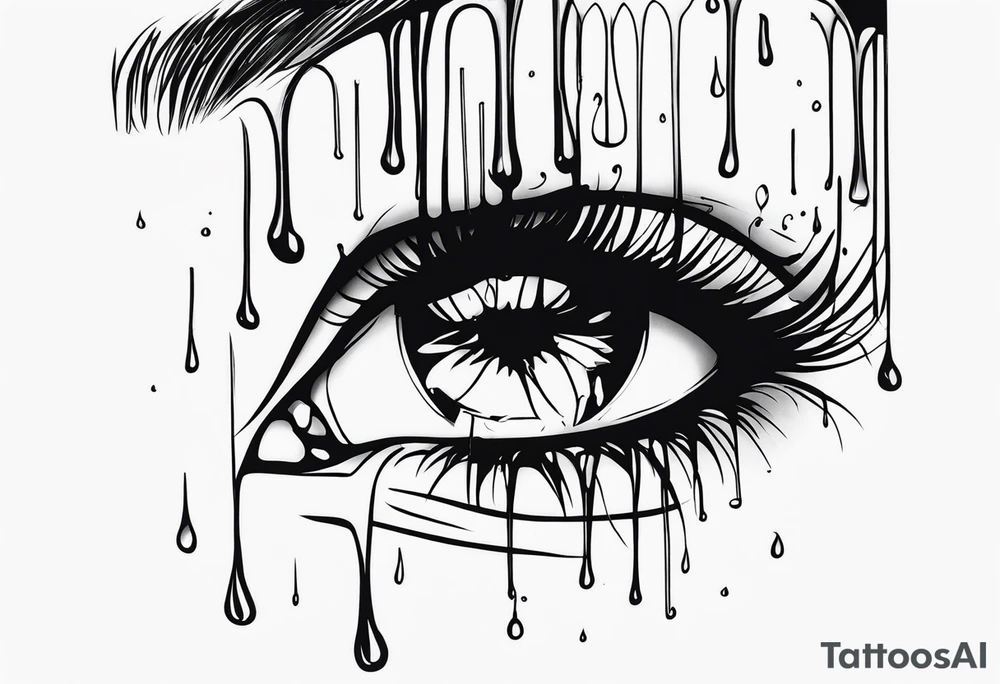 Tears ricocheting off person tattoo idea