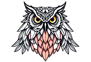 Geometric owl tattoo idea