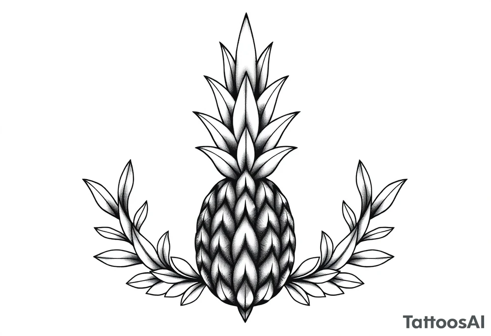 Crown pineapple vagina anus tattoo idea