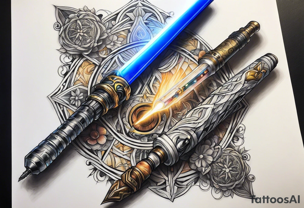 elder wand, sonic screwdriver, lightsaber, sword tattoo idea