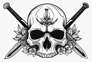 Skull and sword tattoo idea