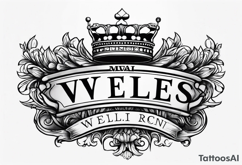 My last name Wells with a crown tattoo idea