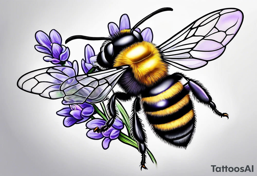 Bee and lavender tattoo idea