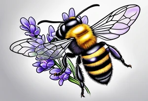 Bee and lavender tattoo idea