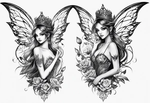 Full body small fairy tattoo idea